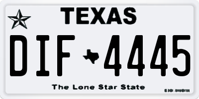 TX license plate DIF4445