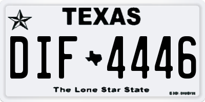 TX license plate DIF4446