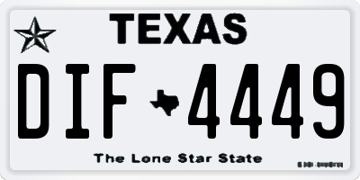 TX license plate DIF4449