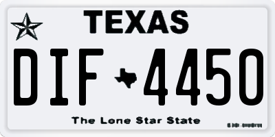 TX license plate DIF4450