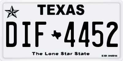 TX license plate DIF4452