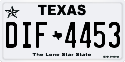 TX license plate DIF4453