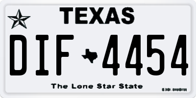 TX license plate DIF4454
