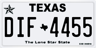 TX license plate DIF4455