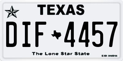 TX license plate DIF4457