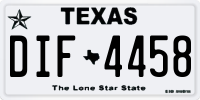 TX license plate DIF4458
