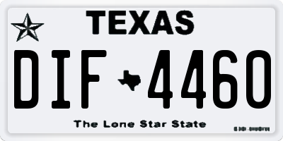 TX license plate DIF4460