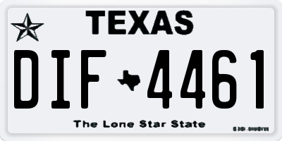 TX license plate DIF4461
