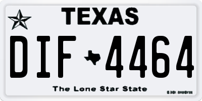 TX license plate DIF4464