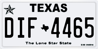TX license plate DIF4465