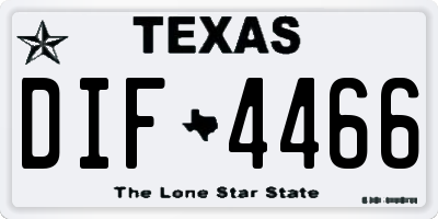 TX license plate DIF4466