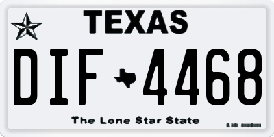 TX license plate DIF4468