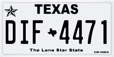 TX license plate DIF4471