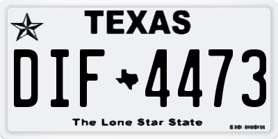 TX license plate DIF4473