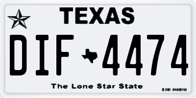 TX license plate DIF4474