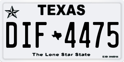 TX license plate DIF4475
