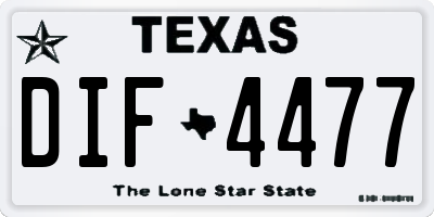 TX license plate DIF4477