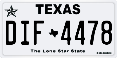 TX license plate DIF4478