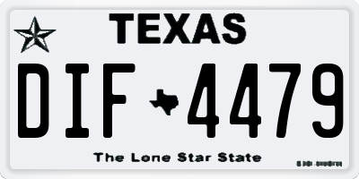 TX license plate DIF4479