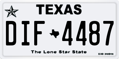 TX license plate DIF4487