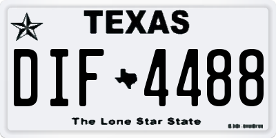 TX license plate DIF4488