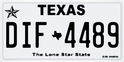 TX license plate DIF4489