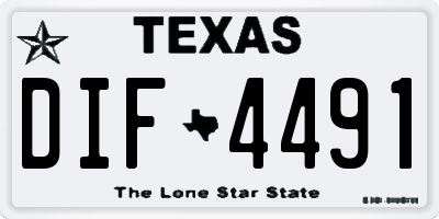 TX license plate DIF4491