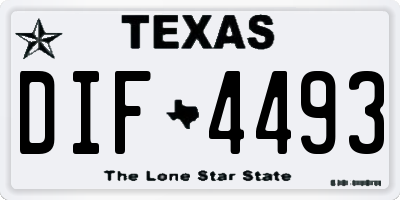 TX license plate DIF4493
