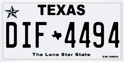 TX license plate DIF4494