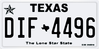 TX license plate DIF4496