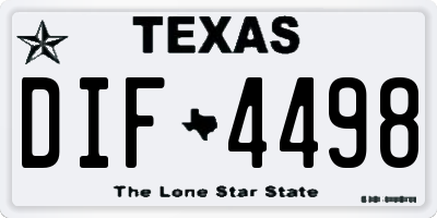 TX license plate DIF4498