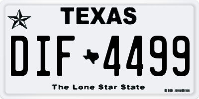 TX license plate DIF4499