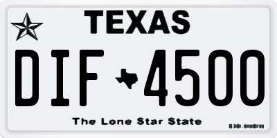 TX license plate DIF4500