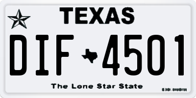 TX license plate DIF4501
