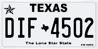 TX license plate DIF4502