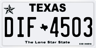 TX license plate DIF4503