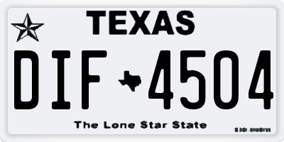 TX license plate DIF4504