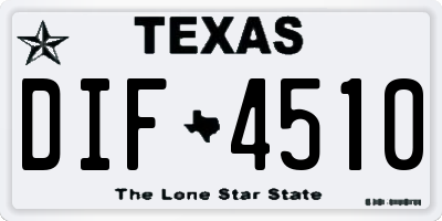 TX license plate DIF4510