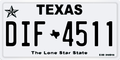 TX license plate DIF4511