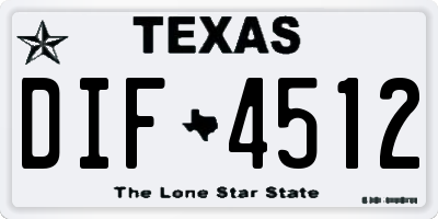 TX license plate DIF4512