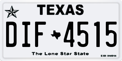 TX license plate DIF4515