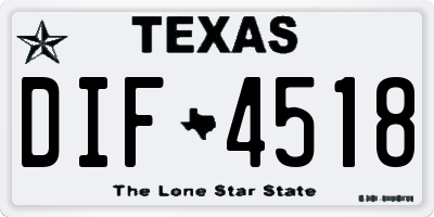 TX license plate DIF4518