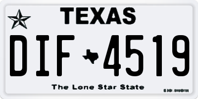 TX license plate DIF4519