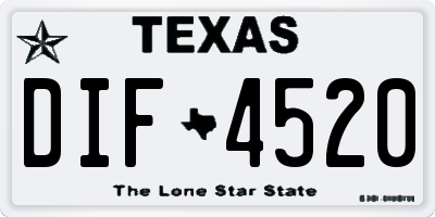 TX license plate DIF4520