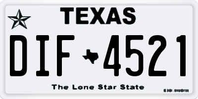 TX license plate DIF4521