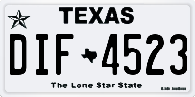 TX license plate DIF4523