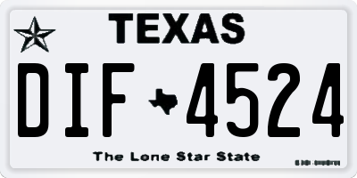 TX license plate DIF4524
