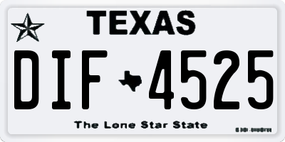 TX license plate DIF4525