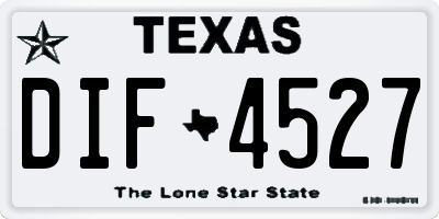 TX license plate DIF4527