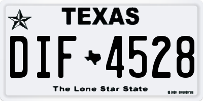 TX license plate DIF4528